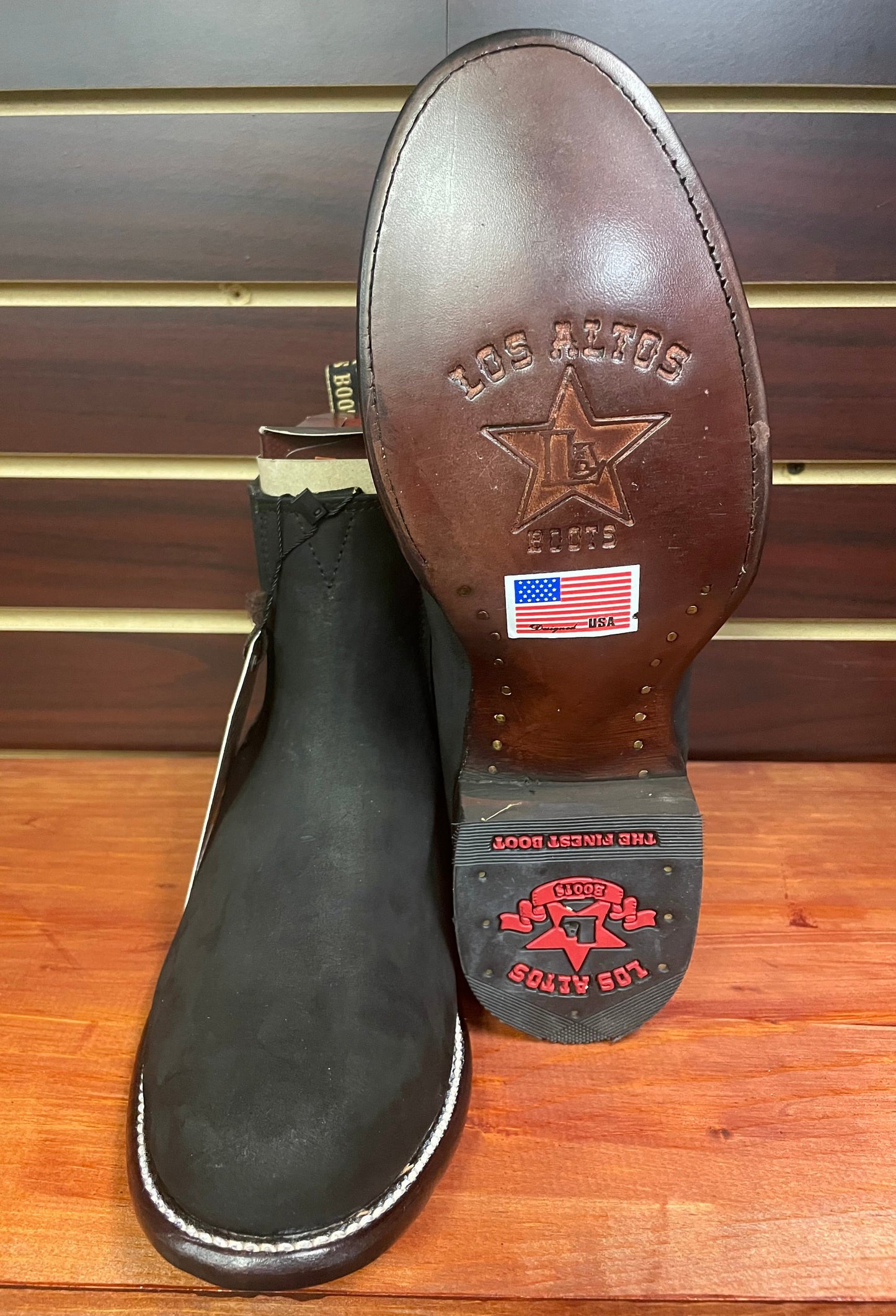 Nobuck Charro Short Boot Oval Toe (Black)