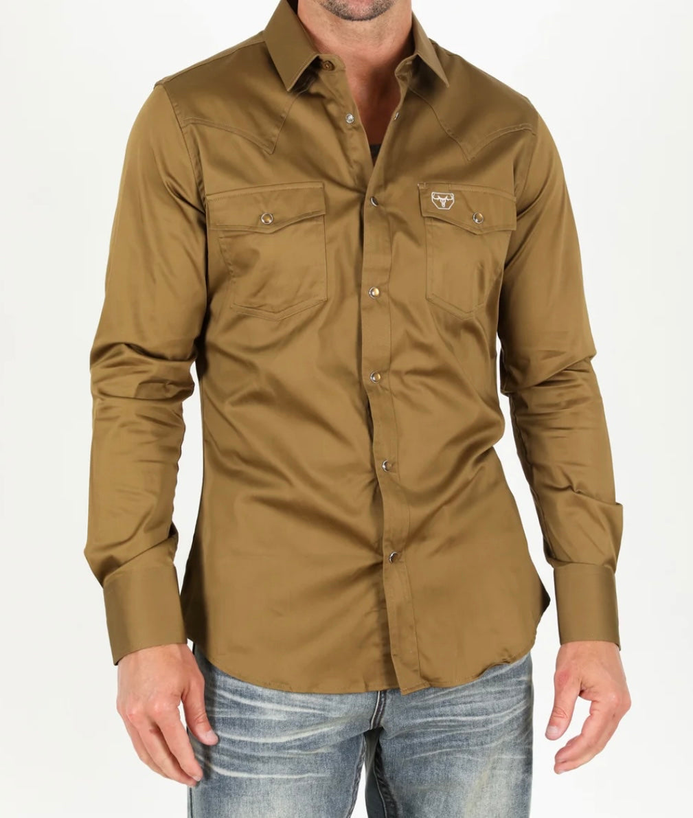 Light Brown Modern Fit Dress Shirt