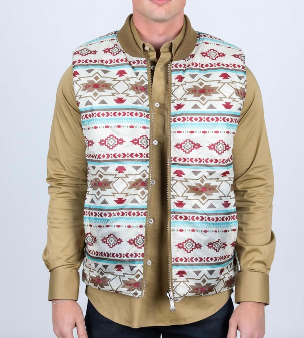 Beige Insulated Reversible Vest