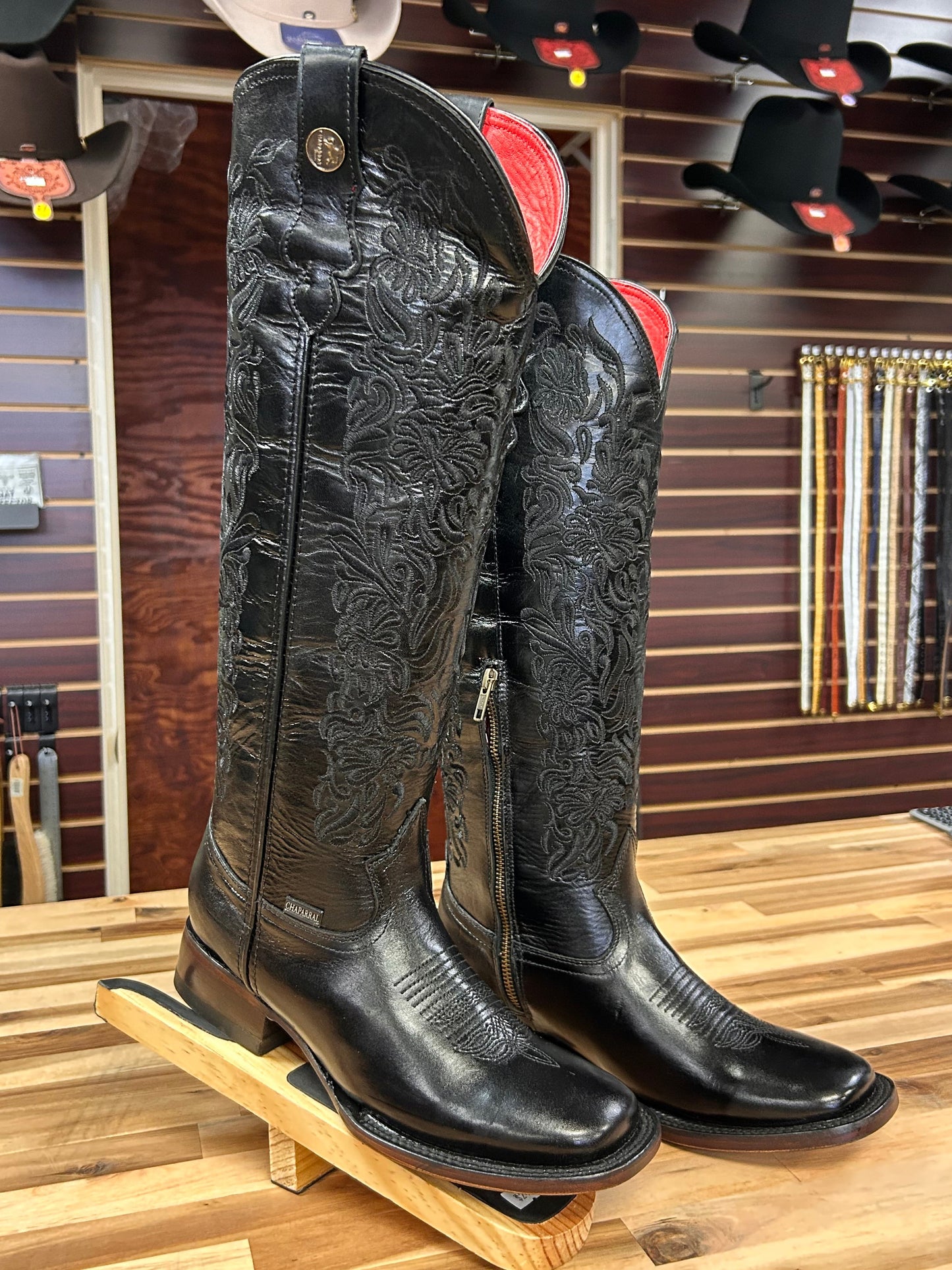 Ximena Tall Square Toe Boot (Black)