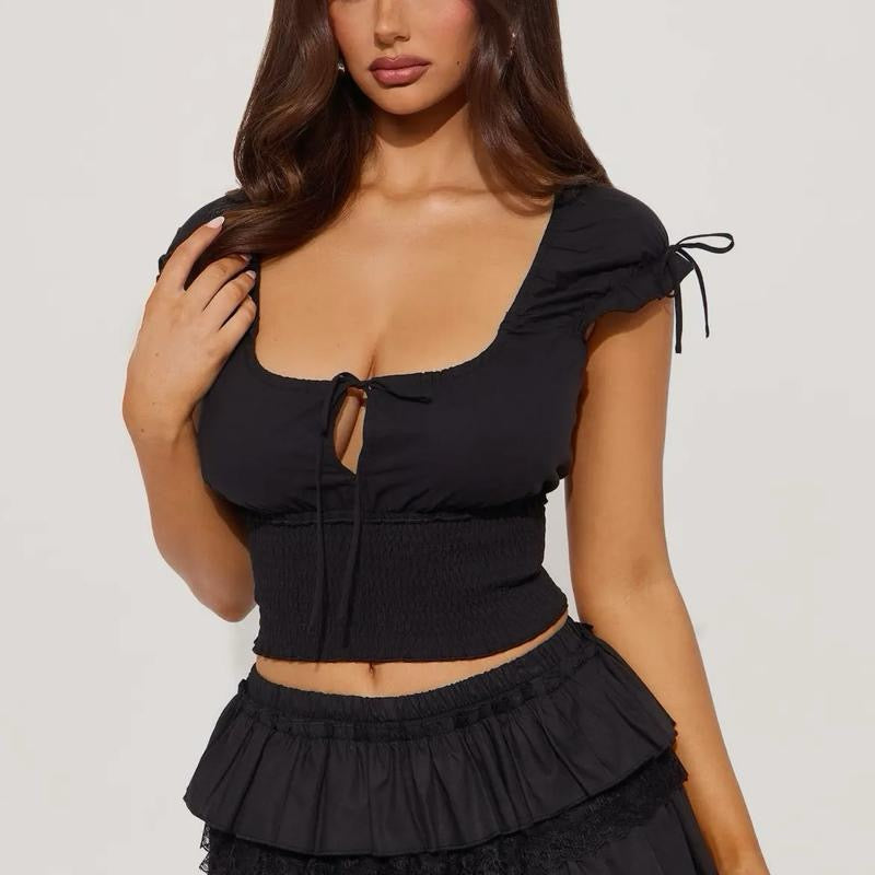 Smocked Cropped Top