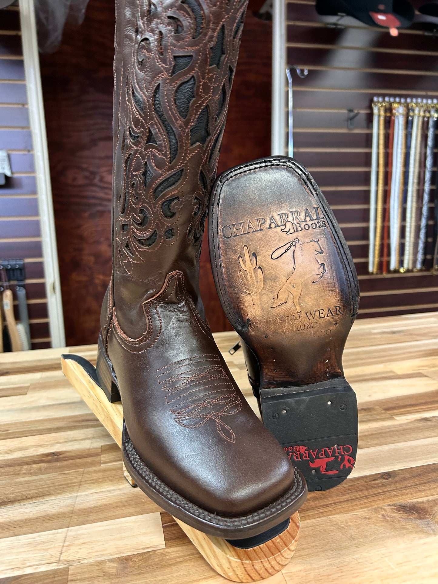 Coqueta Tall Square Toe Boot (Cafe)