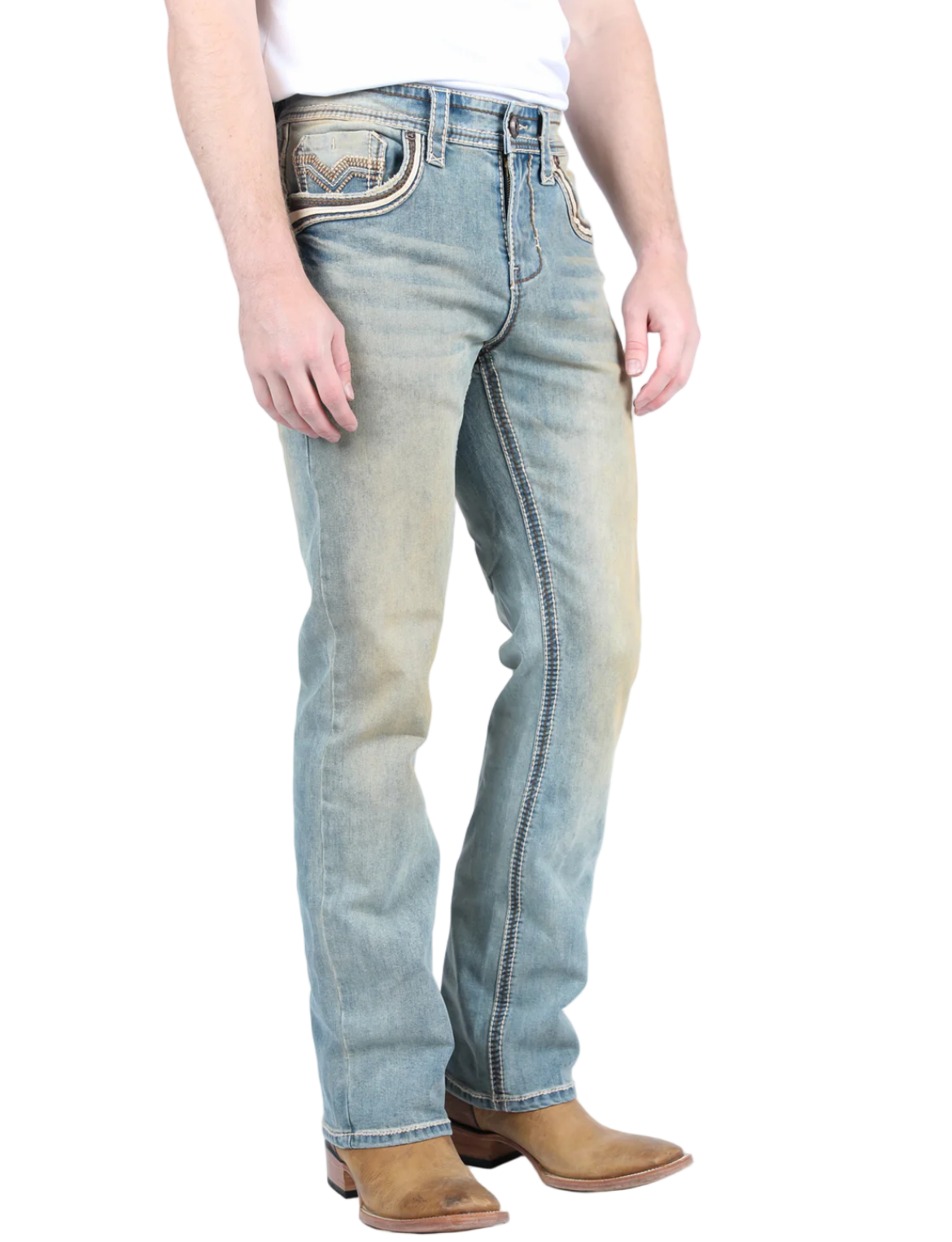 Light Blue Washed Slim Bootcut Jeans