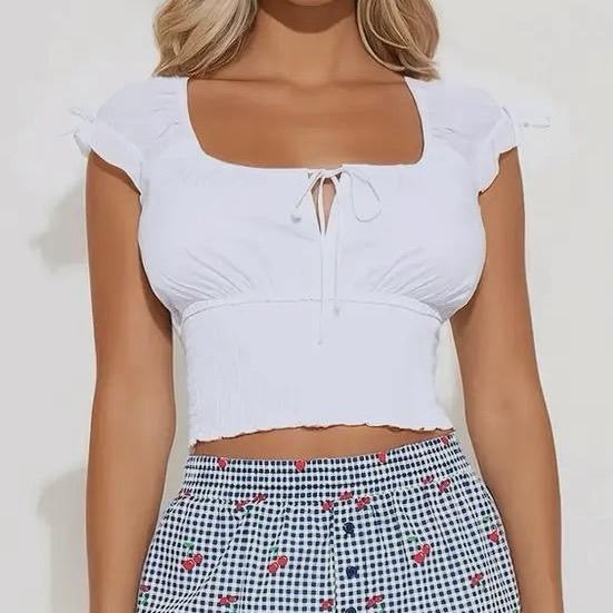 Smocked Cropped Top