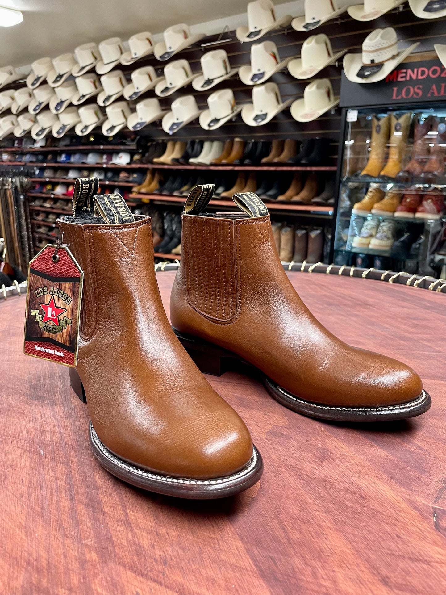 Los Altos Charro Short Boot Oval Belmont Brown
