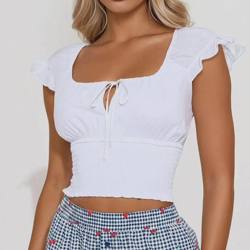 Smocked Cropped Top