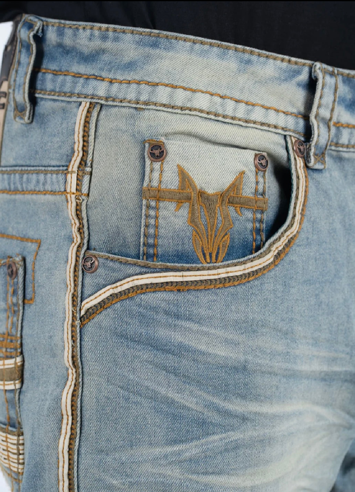 Faded Blue Slim Bootcut Jeans