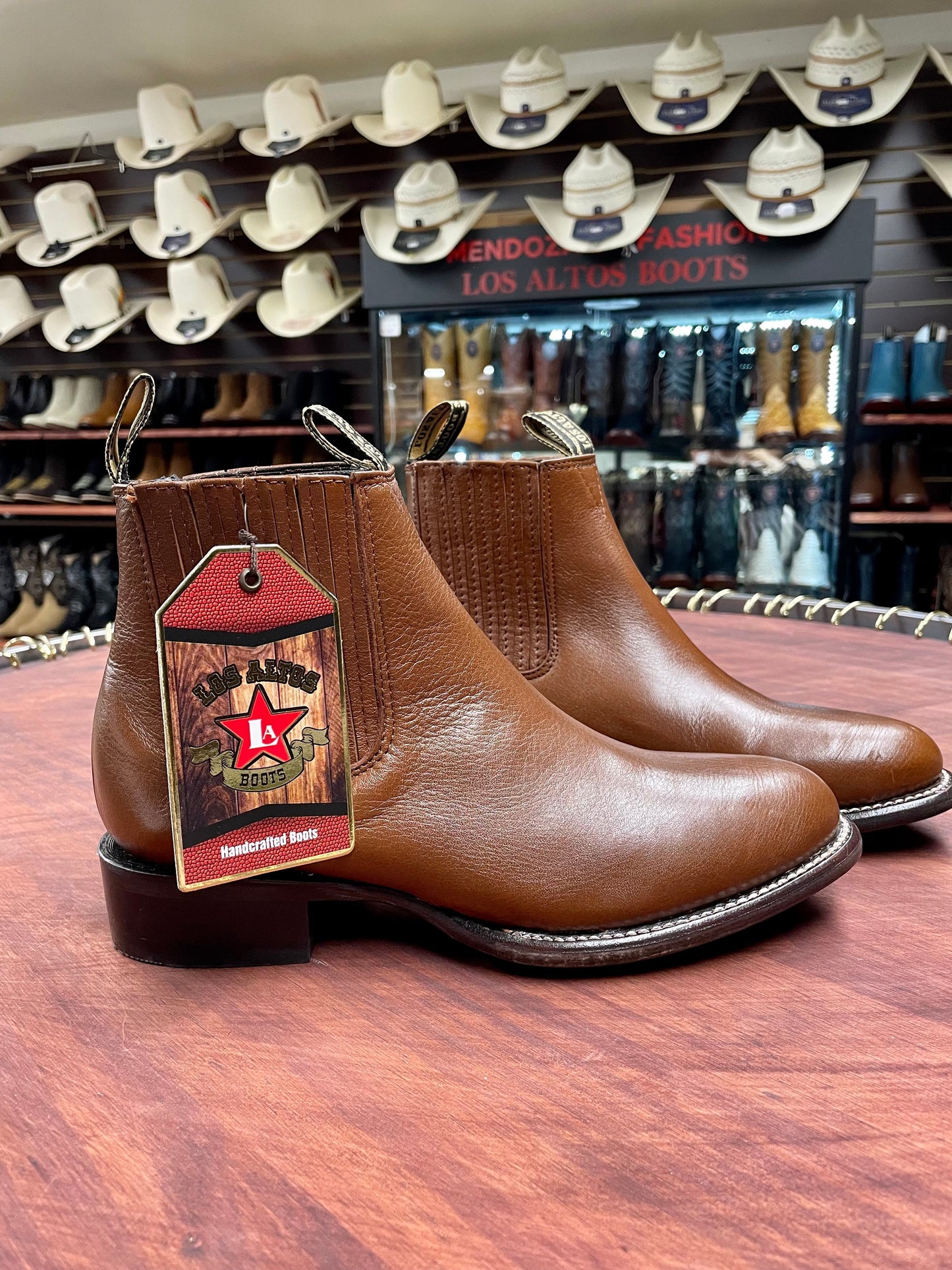 Los Altos Charro Short Boot Oval Belmont Brown