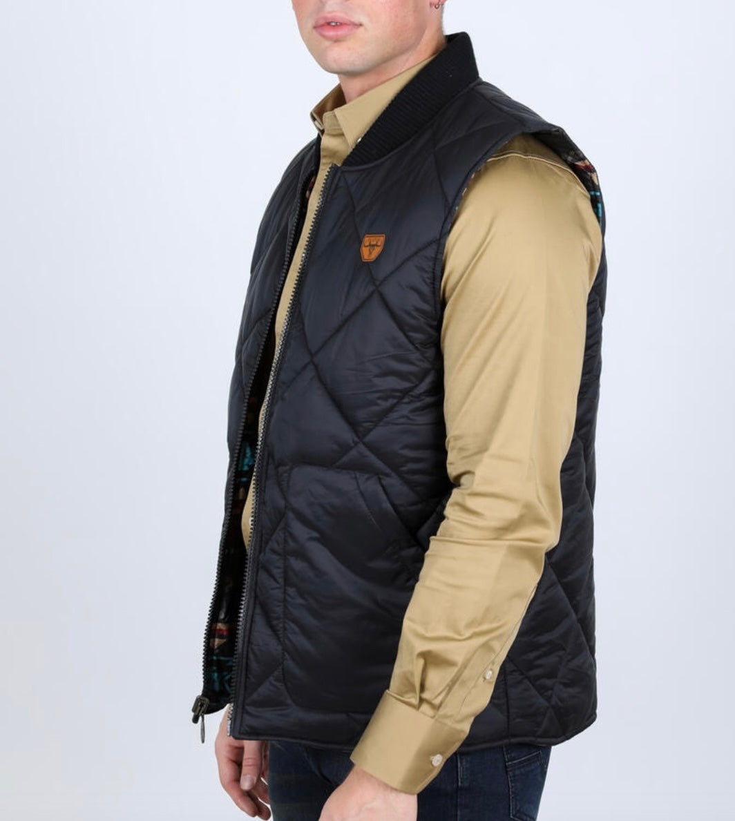 Black Insulated Reversible Vest