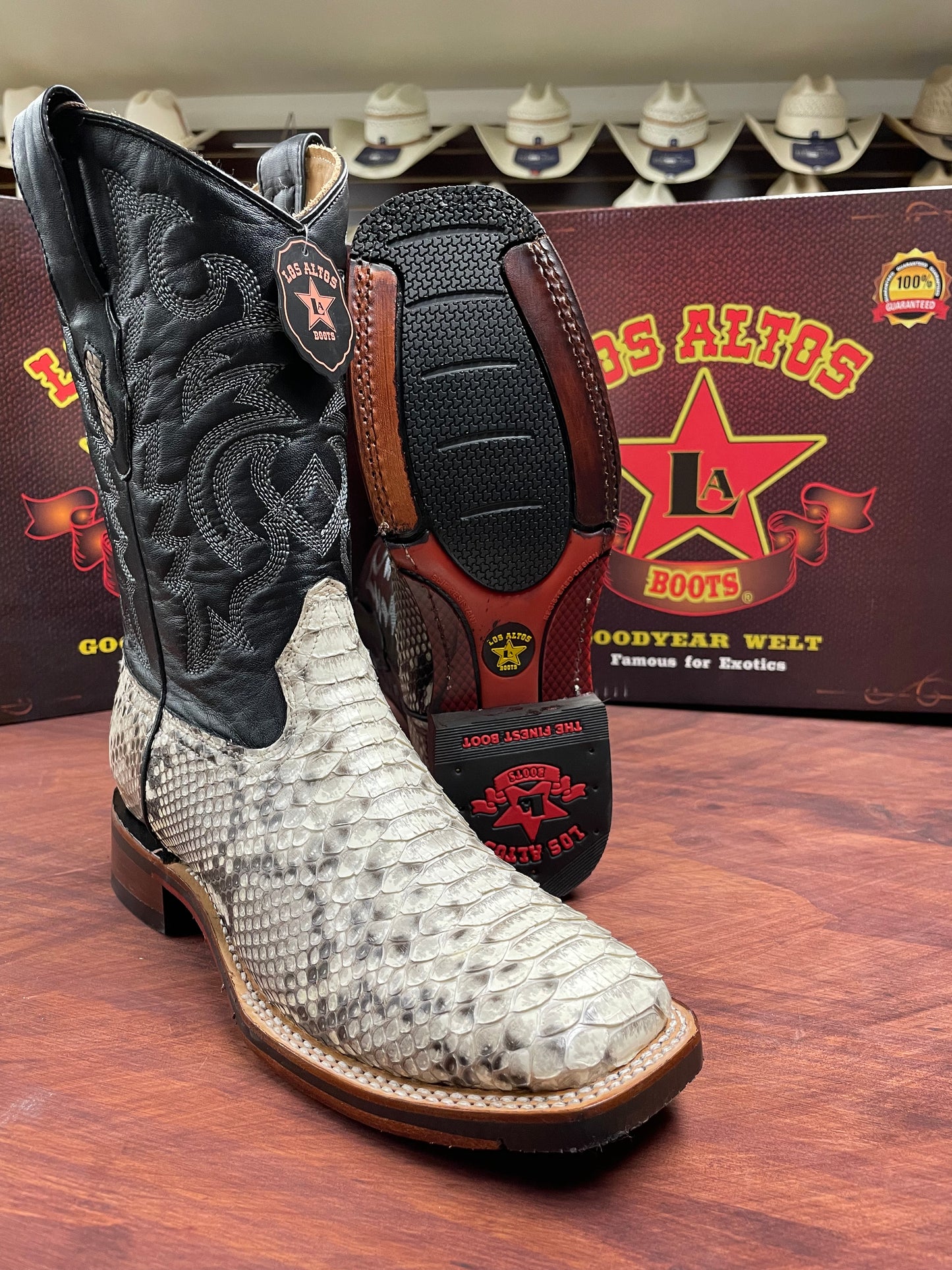 Los Altos Genuine Python Natural Boot