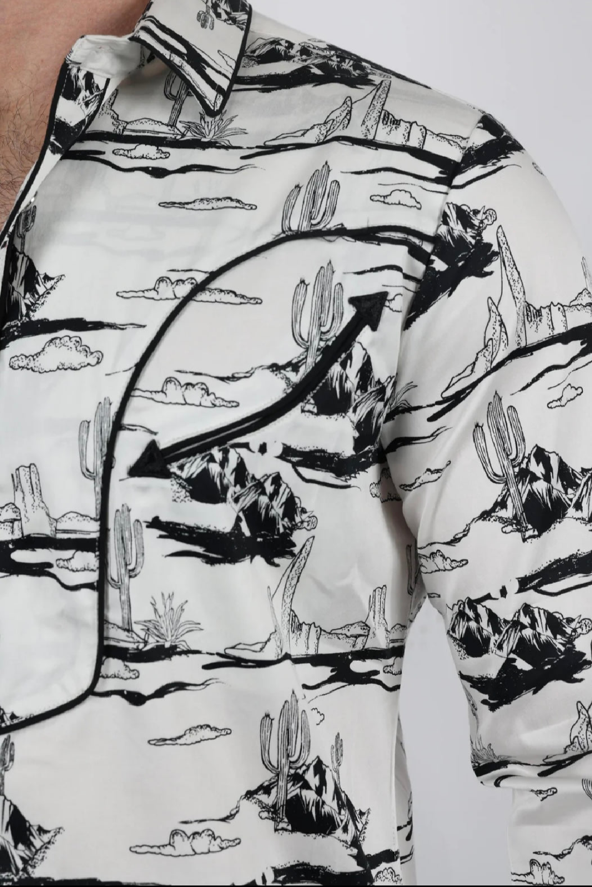 Wild West Long Sleeve Shirt (Burgundy & White)