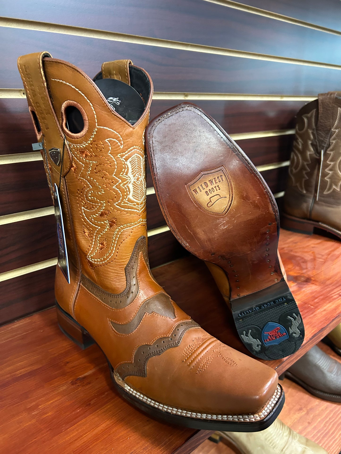 Wild West Rodeo Square Toe Boots Honey