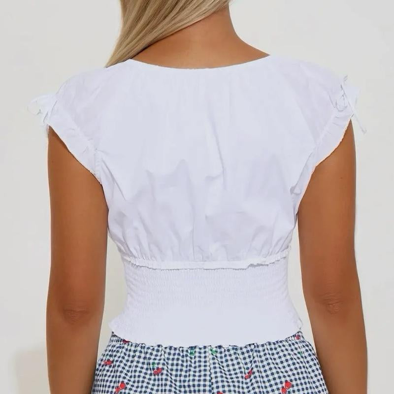 Smocked Cropped Top