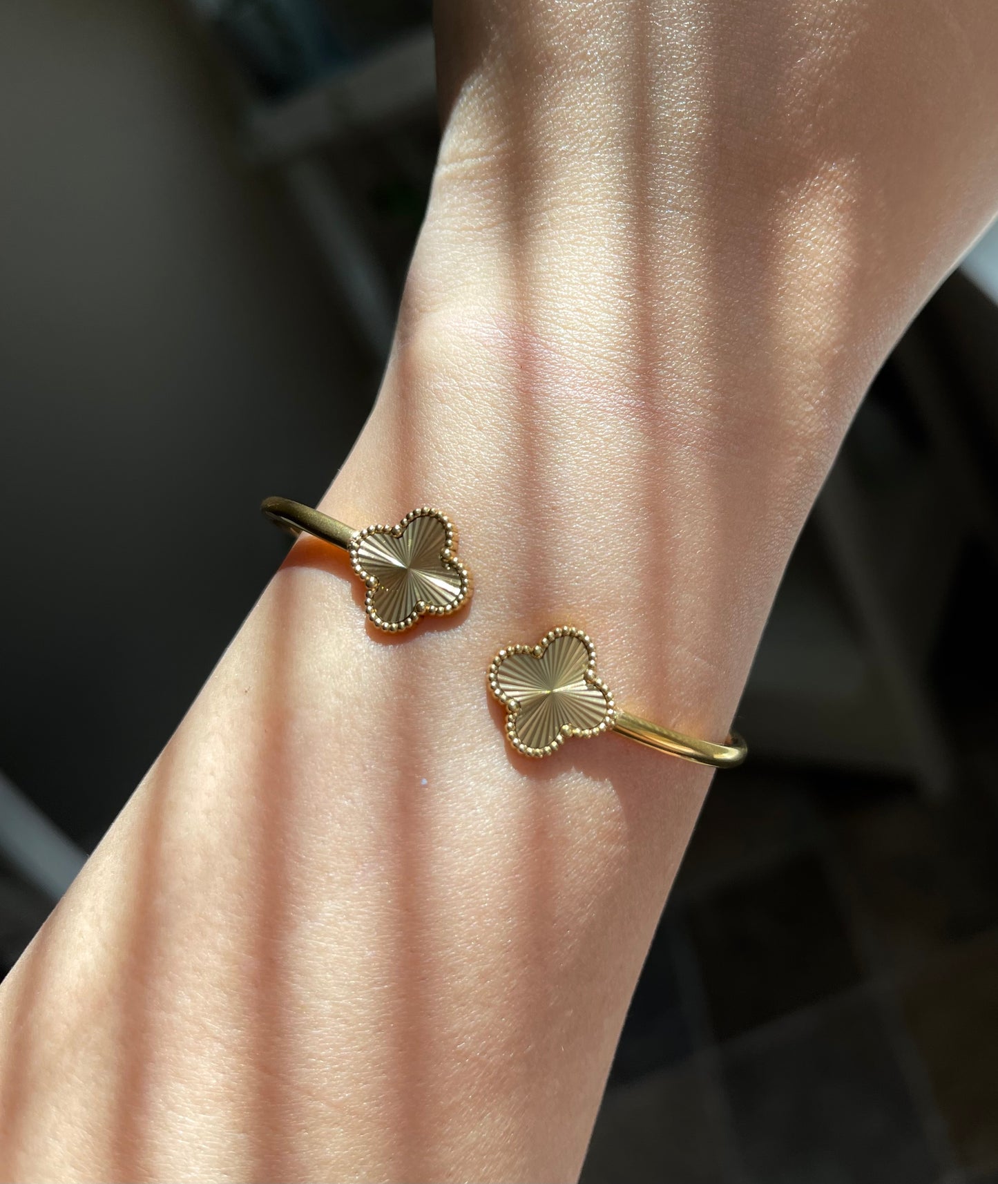 Lucky Double Clover Bangle