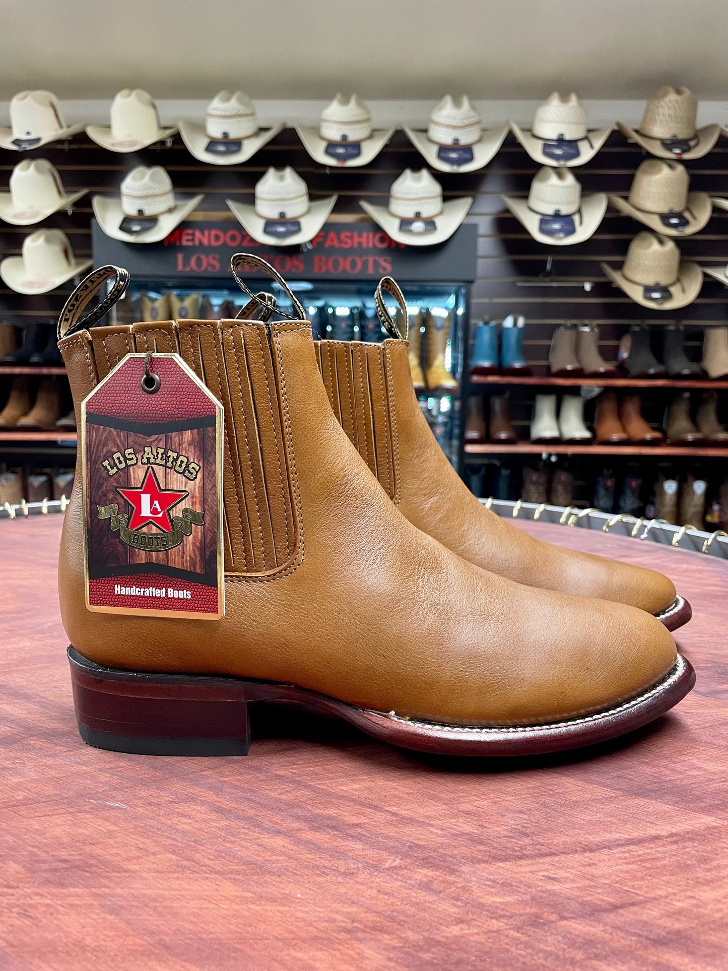 Los Altos Charro Short Boot Oval Belmont Honey