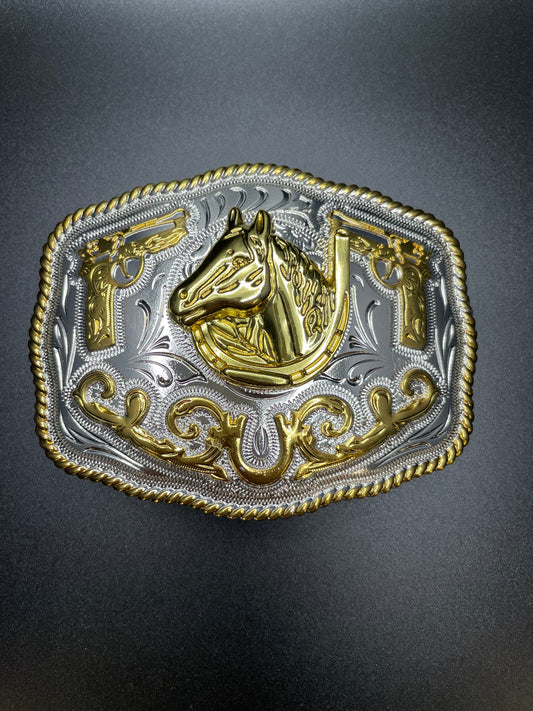 Hebilla Caballo de Oro Double Pistola