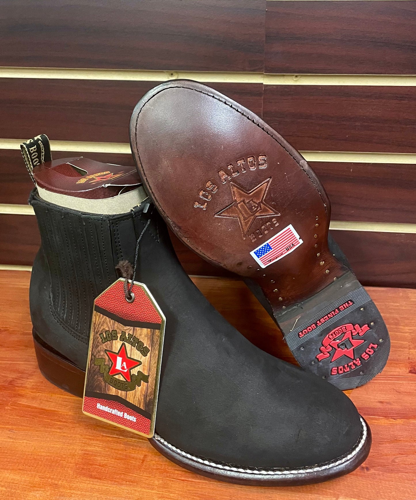 Nobuck Charro Short Boot Oval Toe (Black)