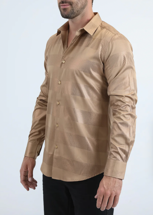 Checkered Beige Long Sleeve