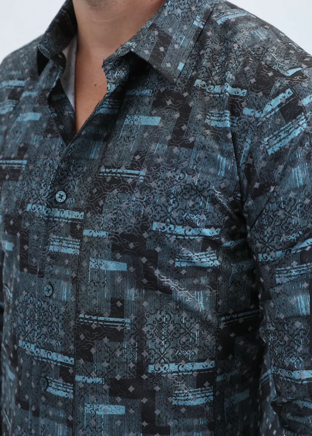 Blue Design Men’s Long Sleeve Shirt