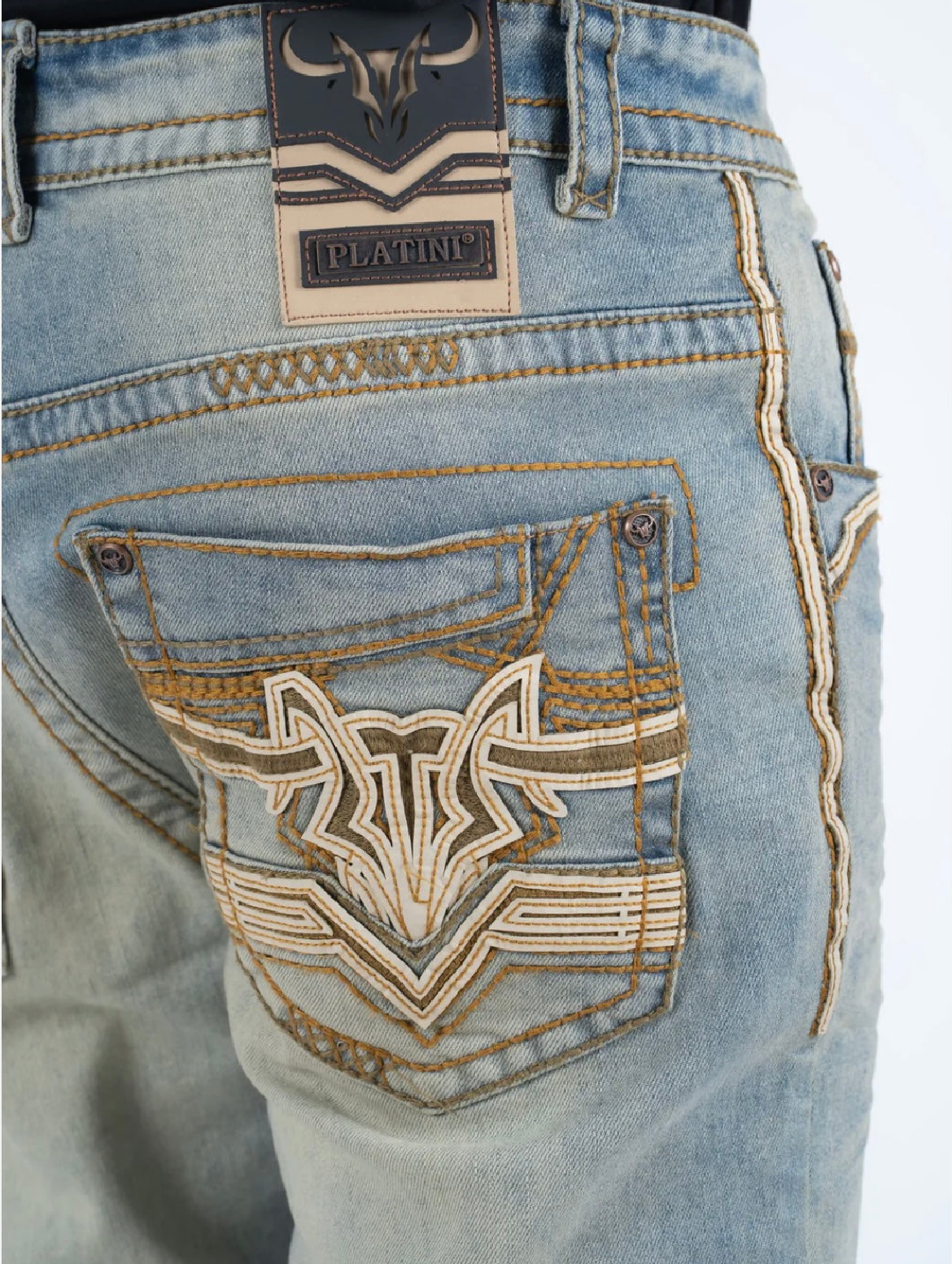 Faded Blue Slim Bootcut Jeans