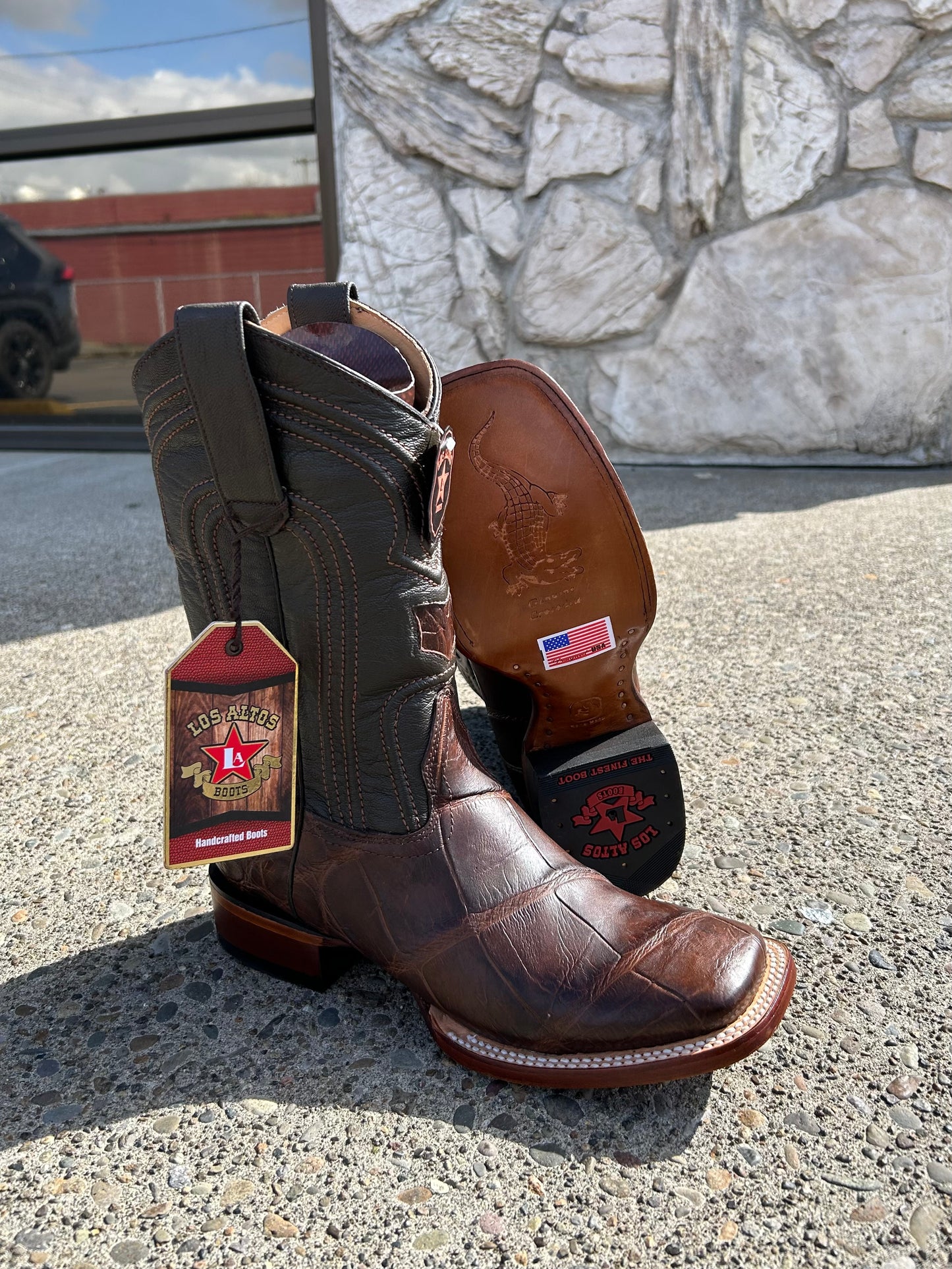 Los Altos Genuine Alligator Brown Boot