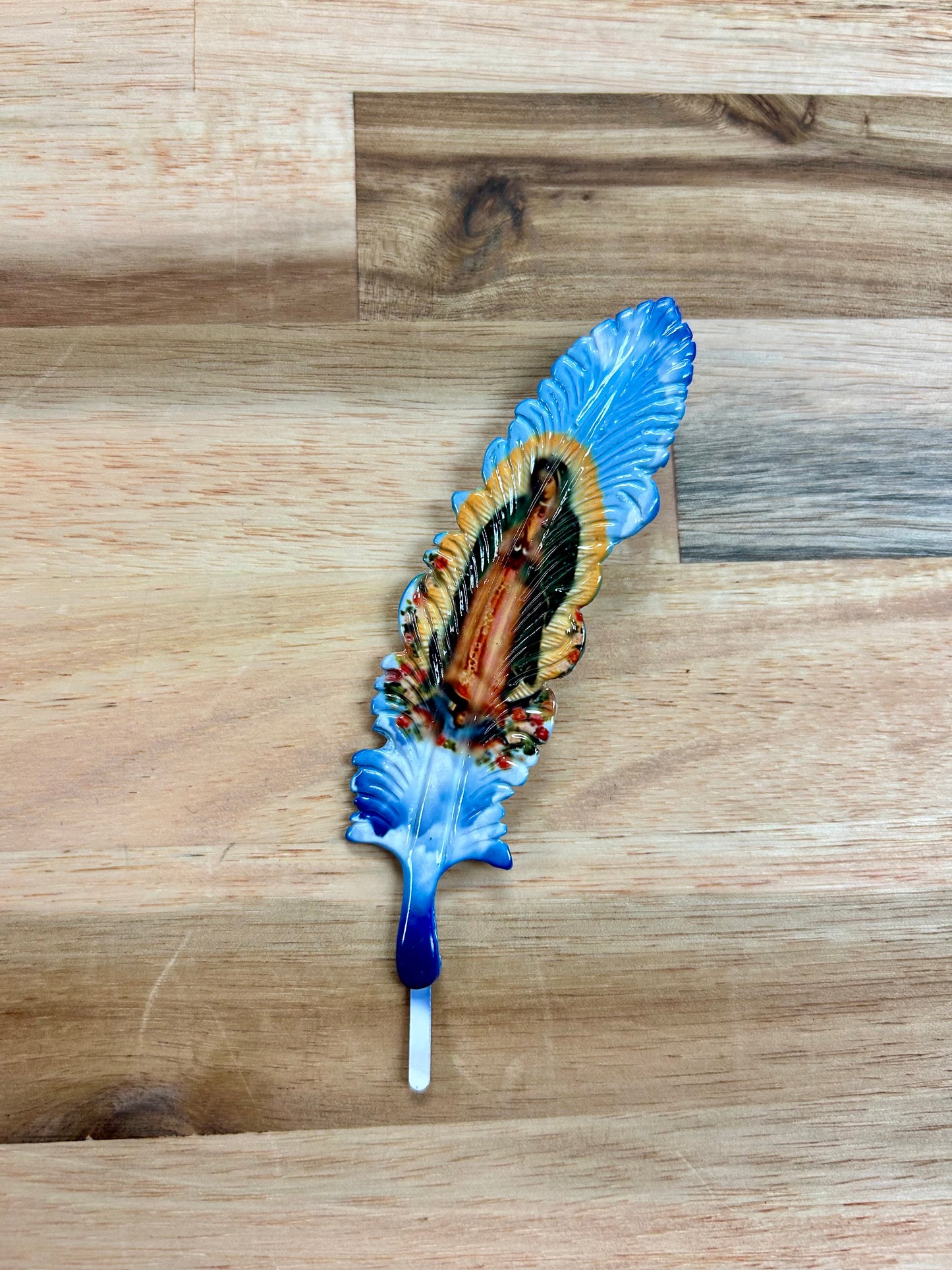 Virgen Maria Pluma de Metal