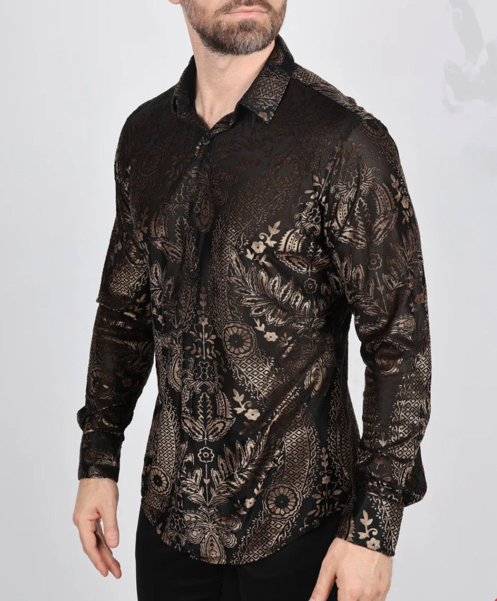 Velvet Stretch Dress Shirt