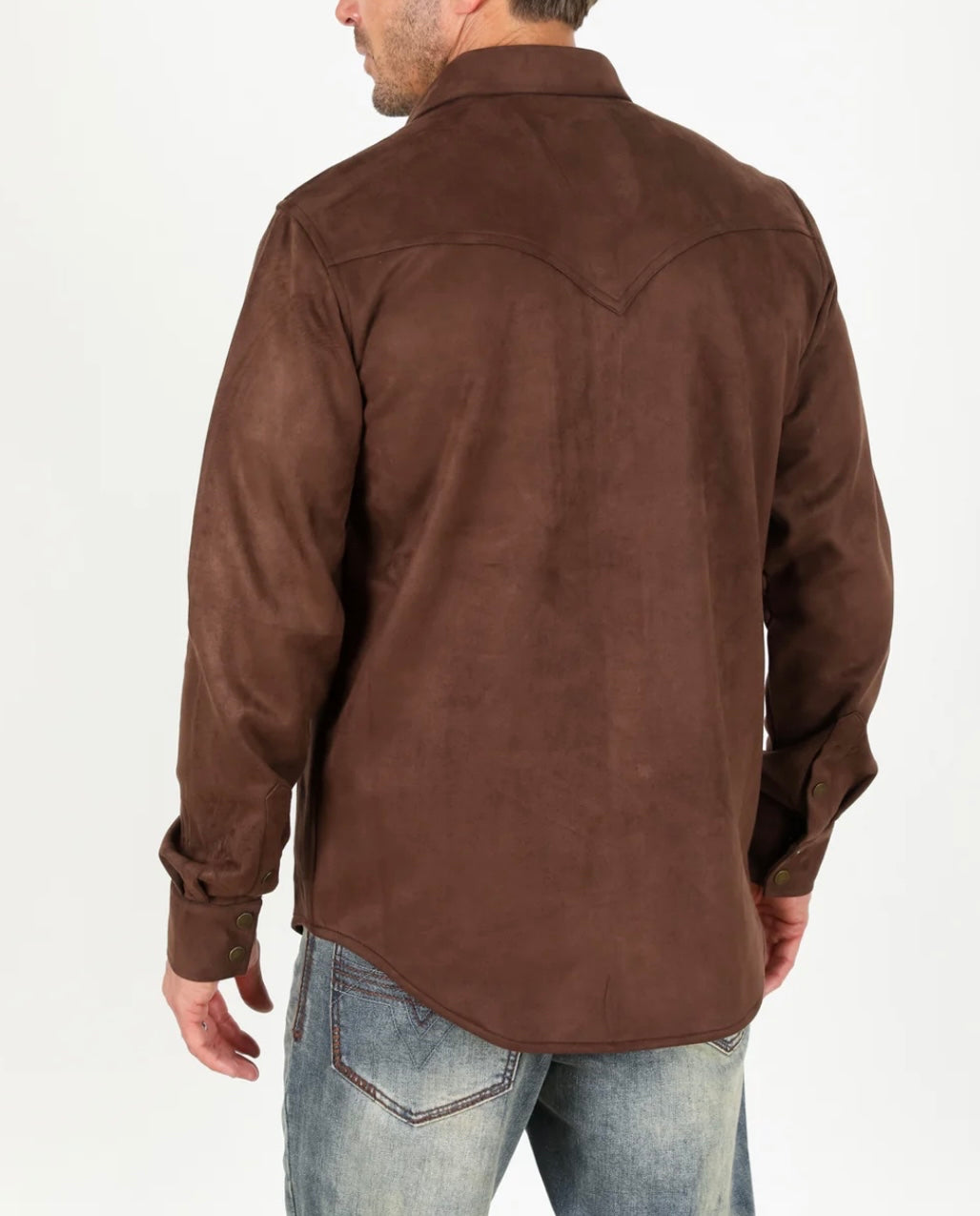 Faux Suede Brown Overshirt