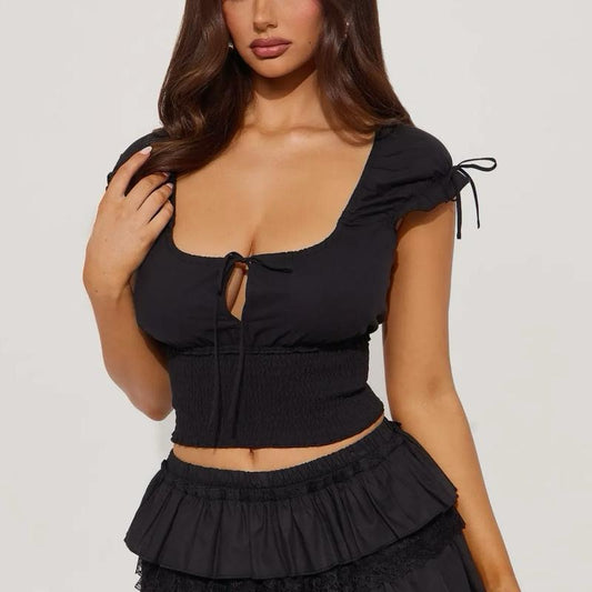 Smocked Cropped Top