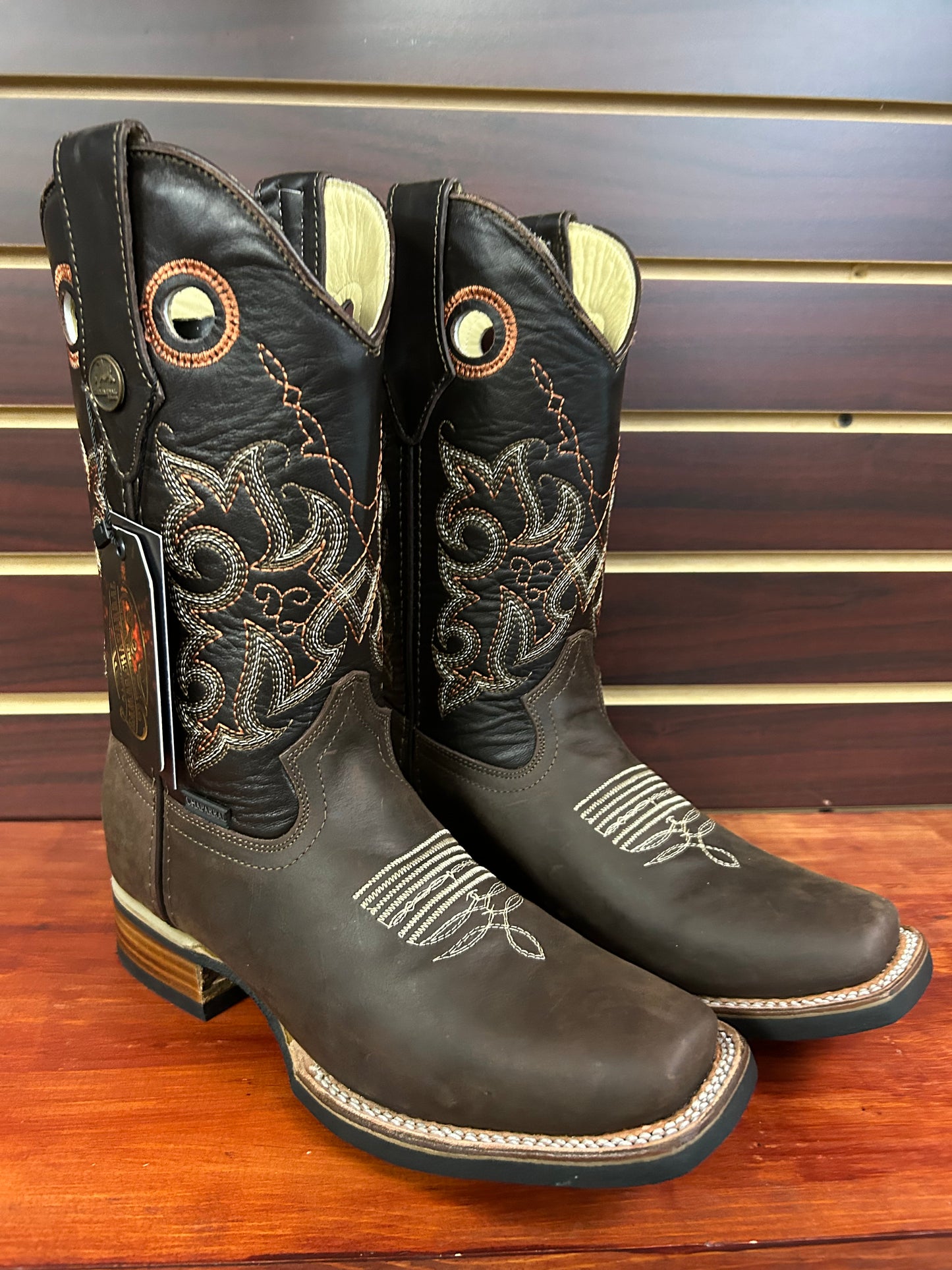 Square Toe Brown Boots