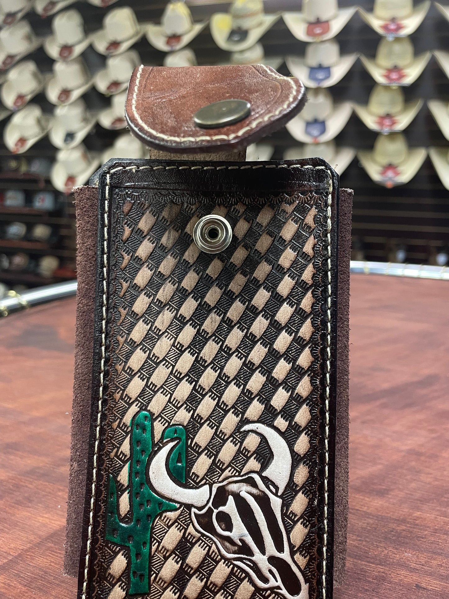 Skull Engraved Phone Holster