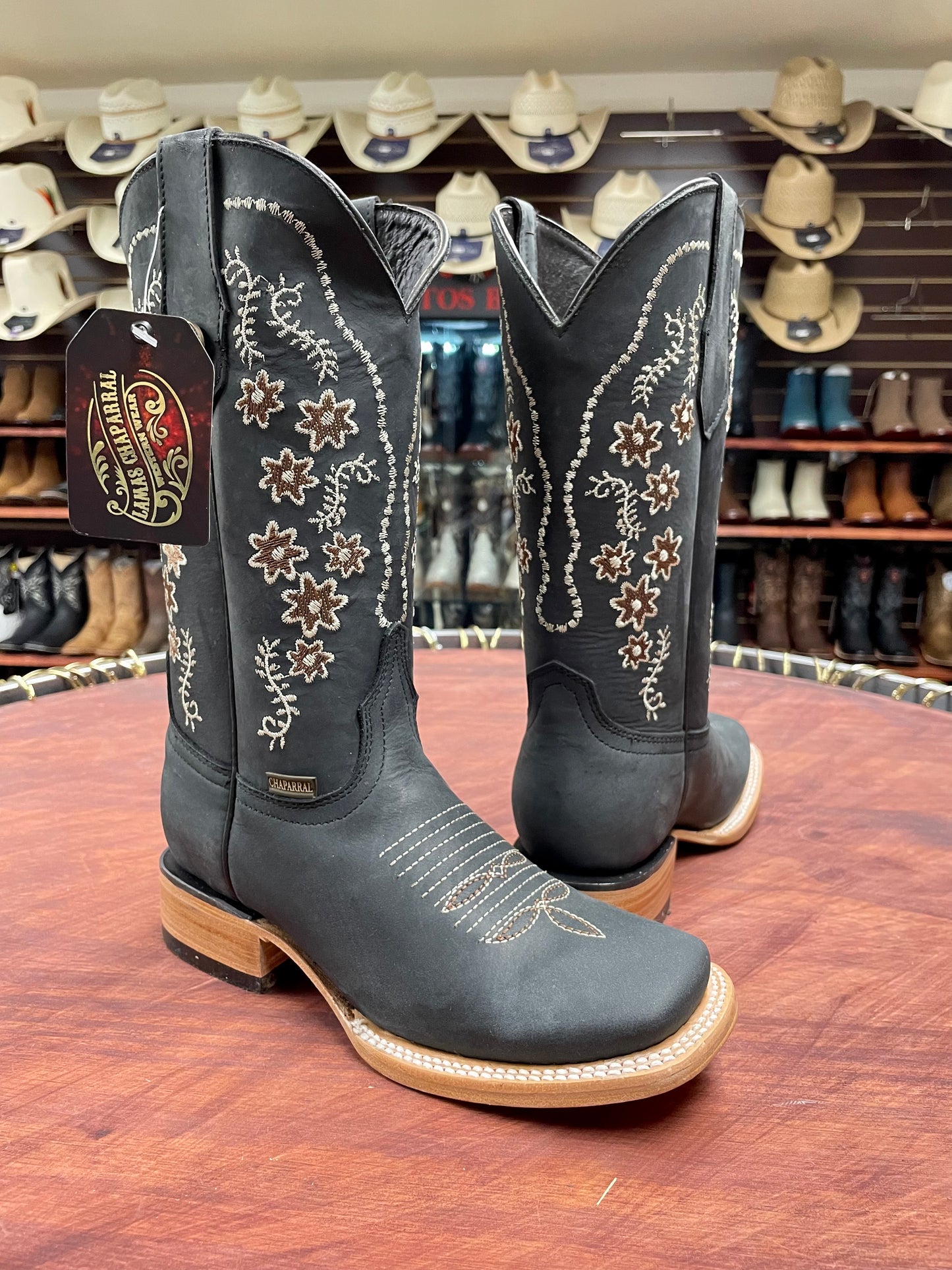 Andrea Floral Black Boot