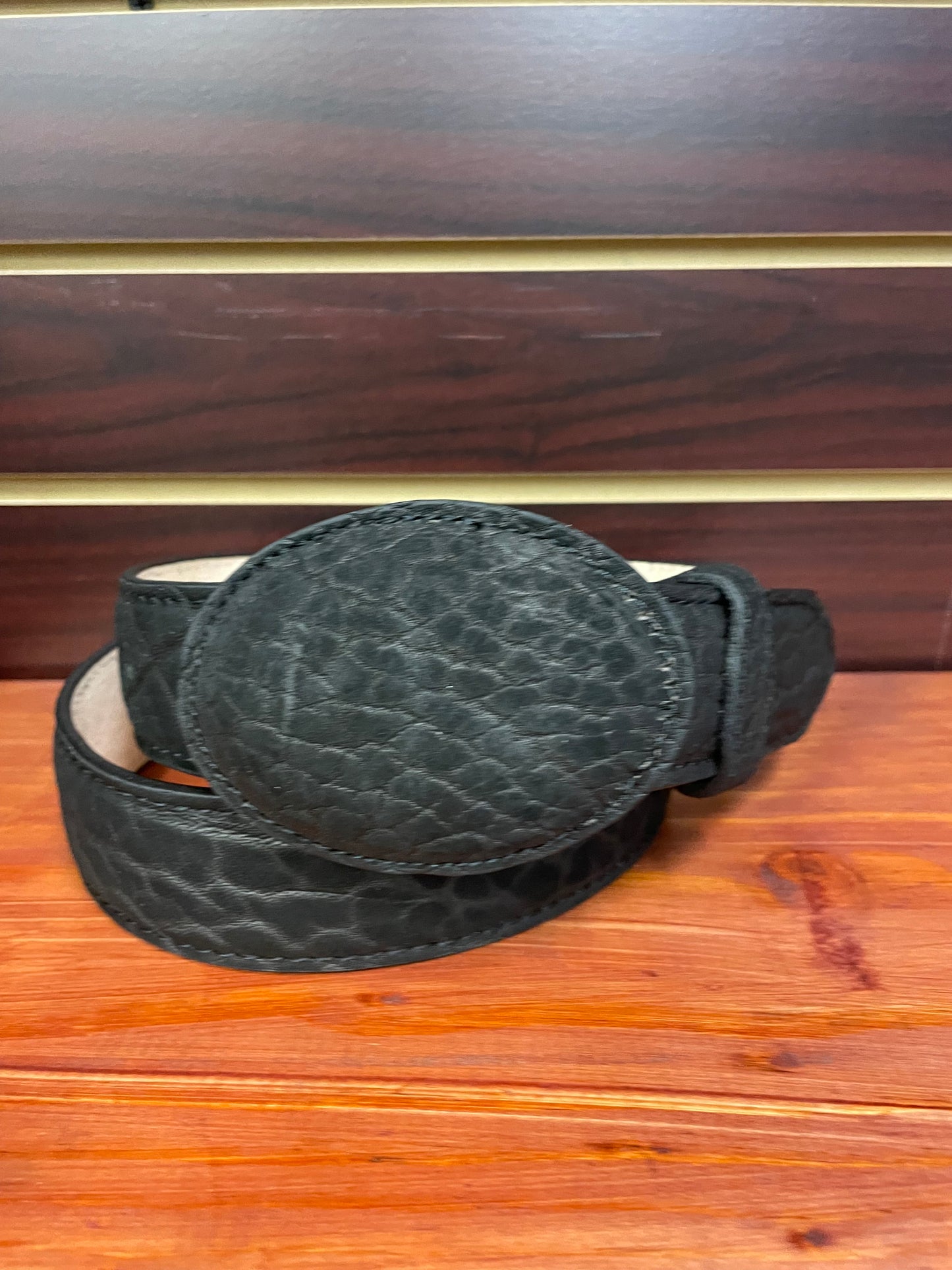 Bull Neck Leather Black Belt