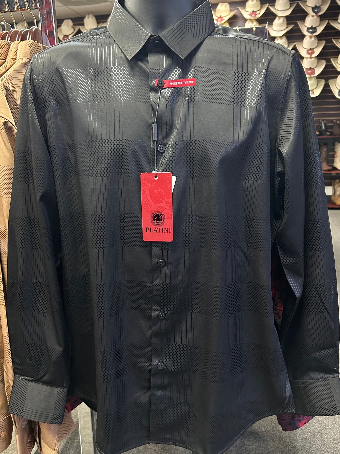 Checkered Black Long Sleeve Shirt