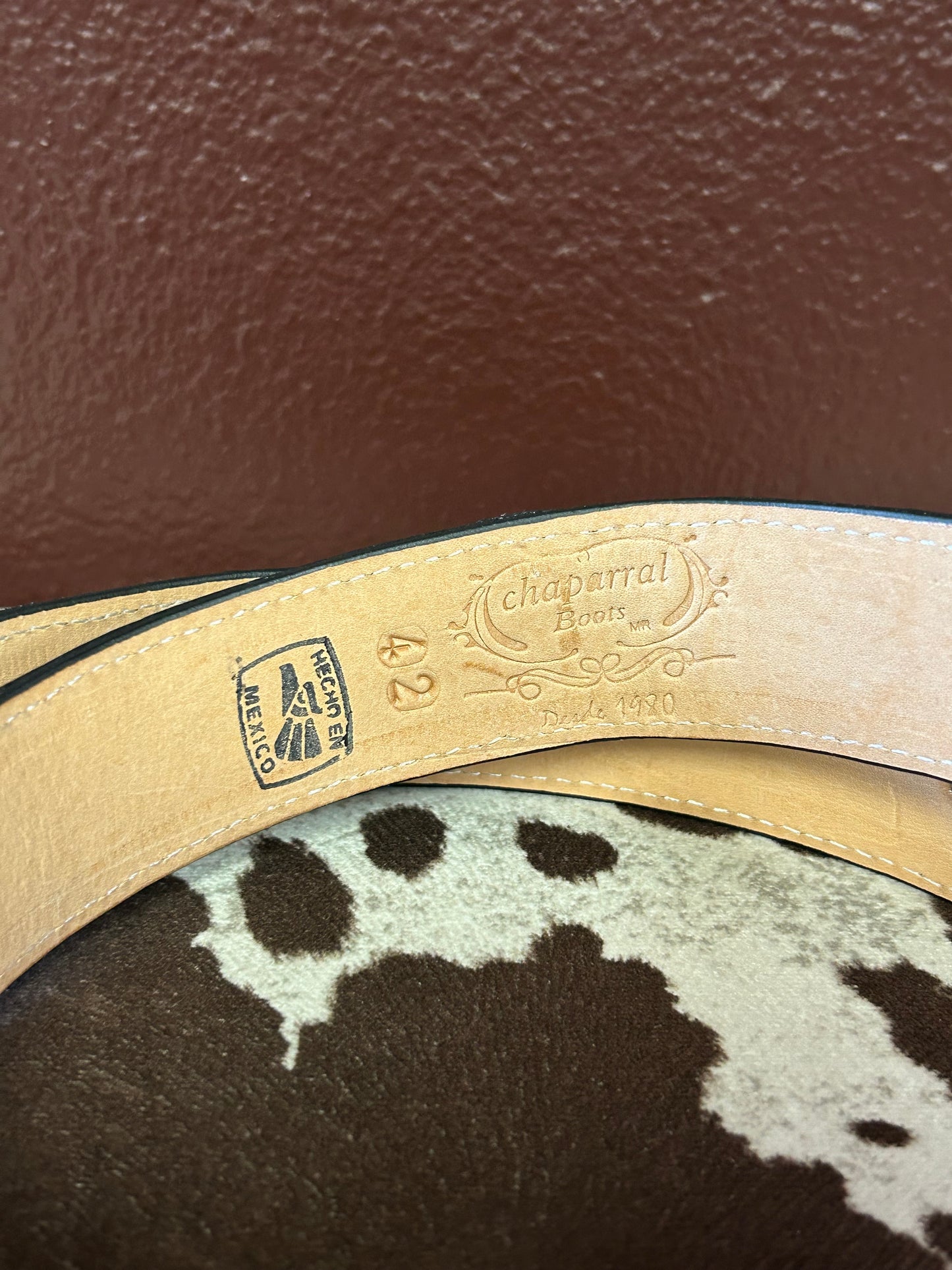 Women’s Black Belt with Red Flower Accents