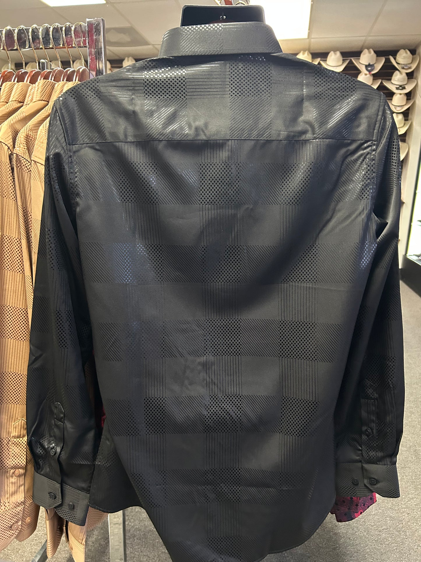 Checkered Black Long Sleeve Shirt