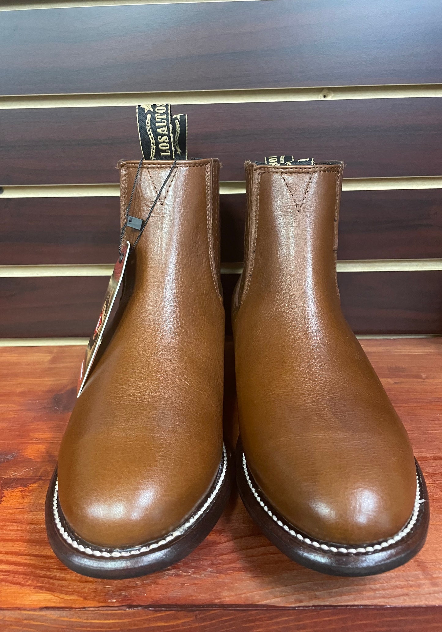 Belmont Charro Short Boot Oval Toe (Brown)