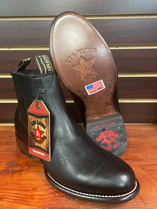 Belmont Charro Short Boot Oval Toe (Black)