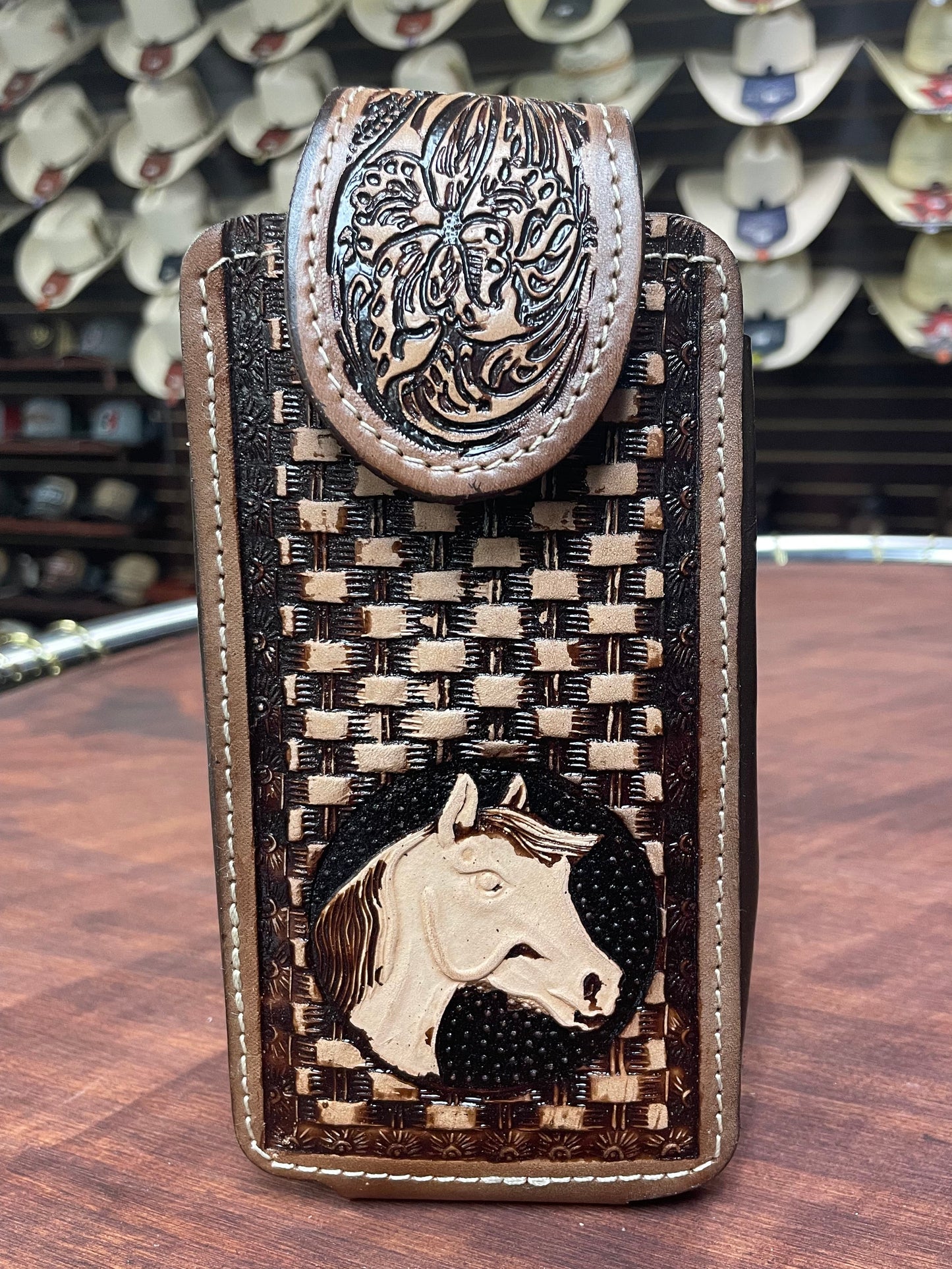 Horse Engraved Phone Holster