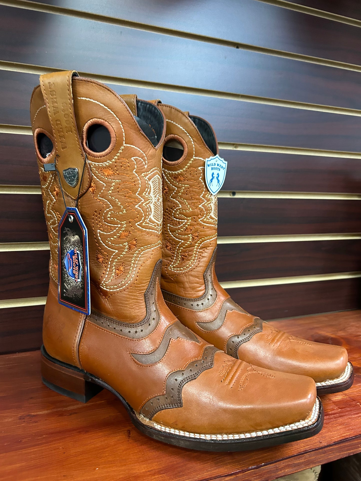 Wild West Rodeo Square Toe Boots Honey