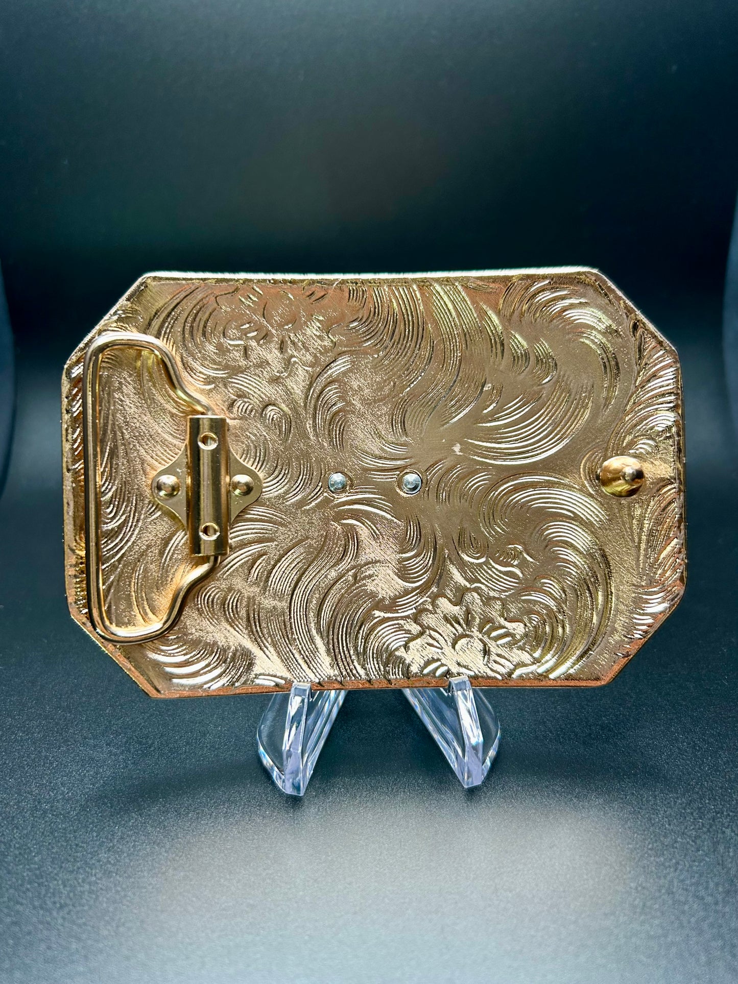 Gold Buckle With Mexico Flag