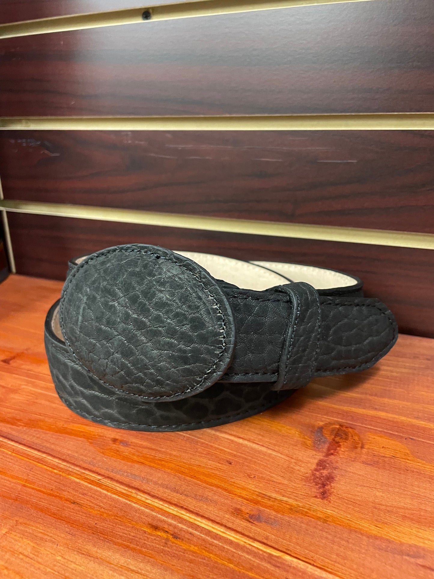 Bull Neck Leather Black Belt