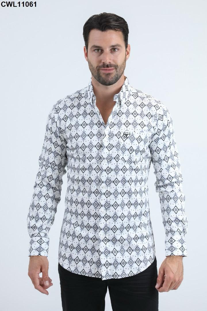 White Design Men’s Long sleeve Shirt
