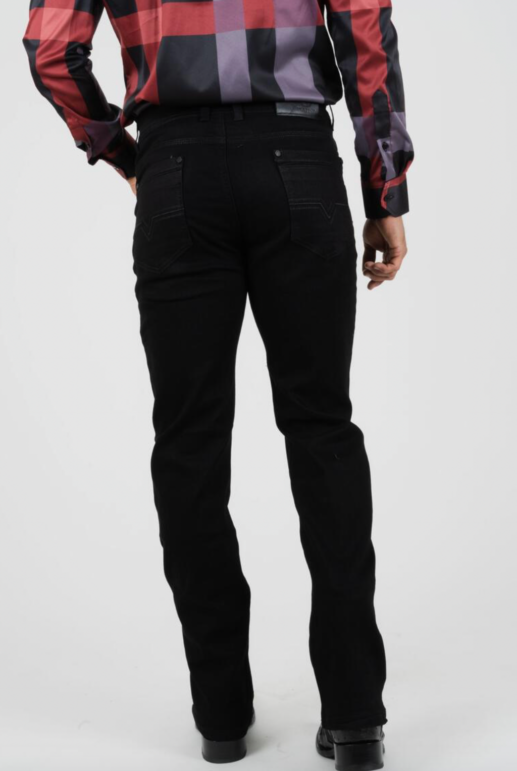 Black Boot Cut Woven Jeans