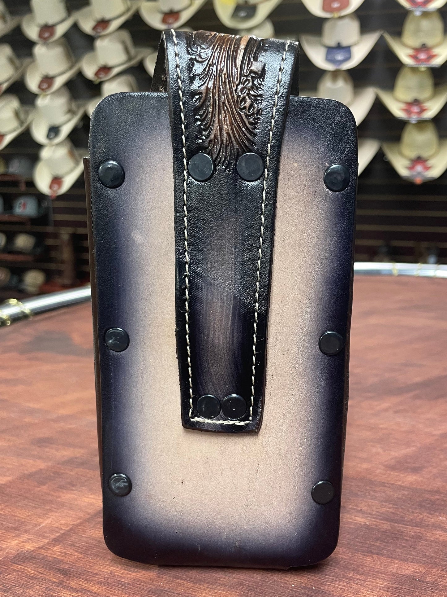 Long Horn Engraved Phone Holster