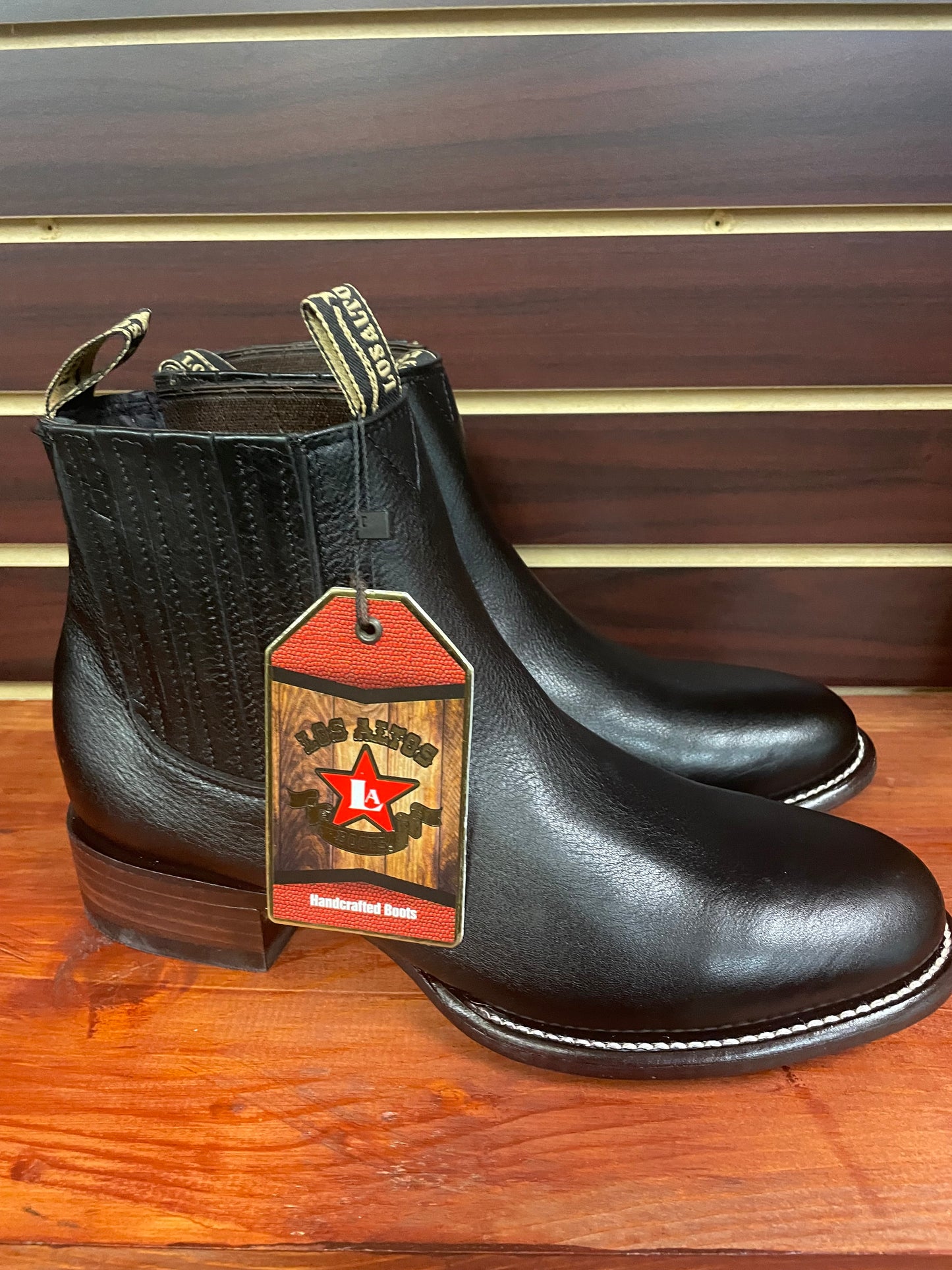 Belmont Charro Short Boot Oval Toe (Black)