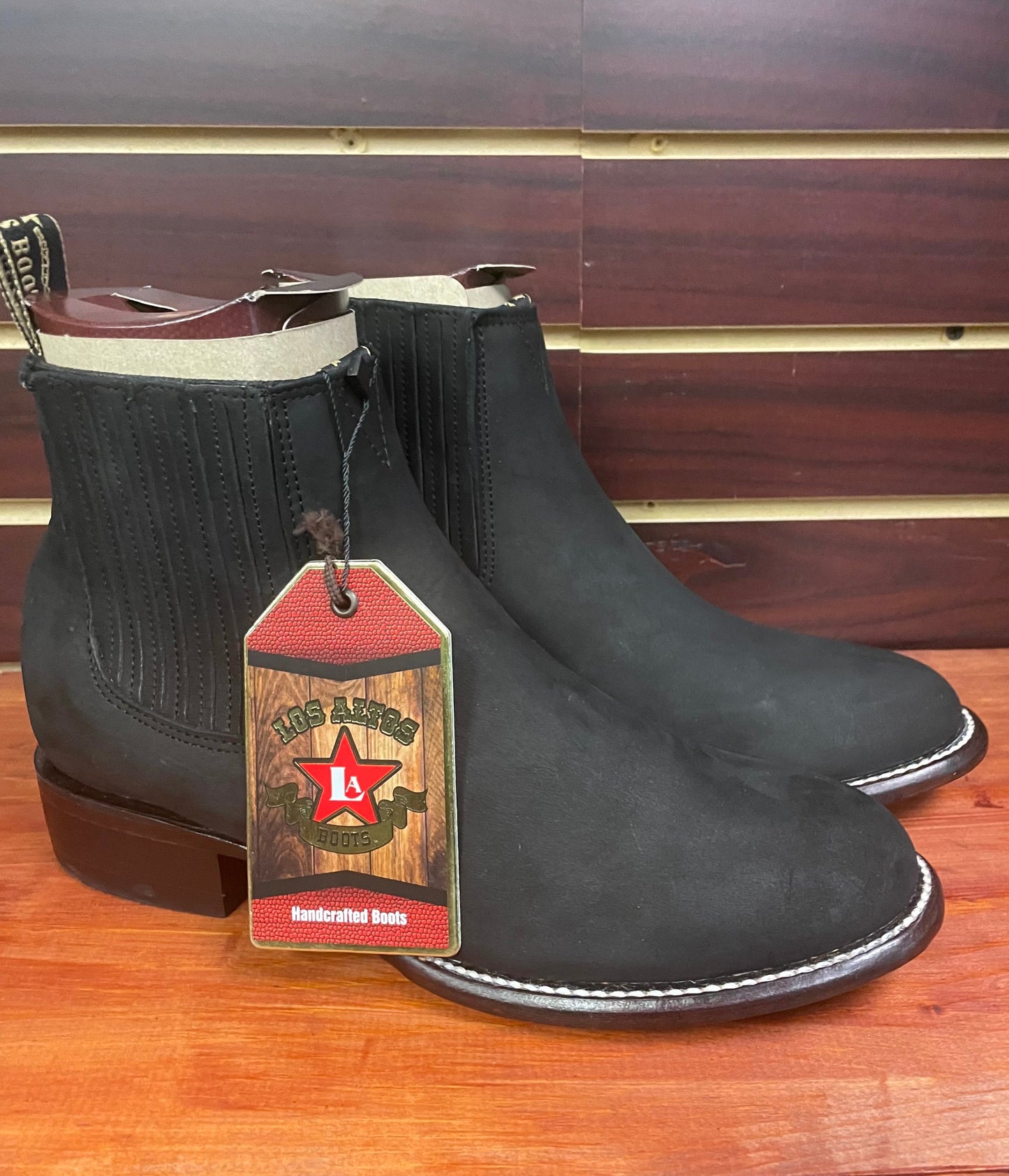Nobuck Charro Short Boot Oval Toe (Black)