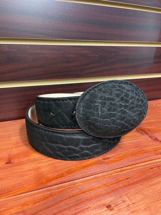 Bull Neck Leather Black Belt