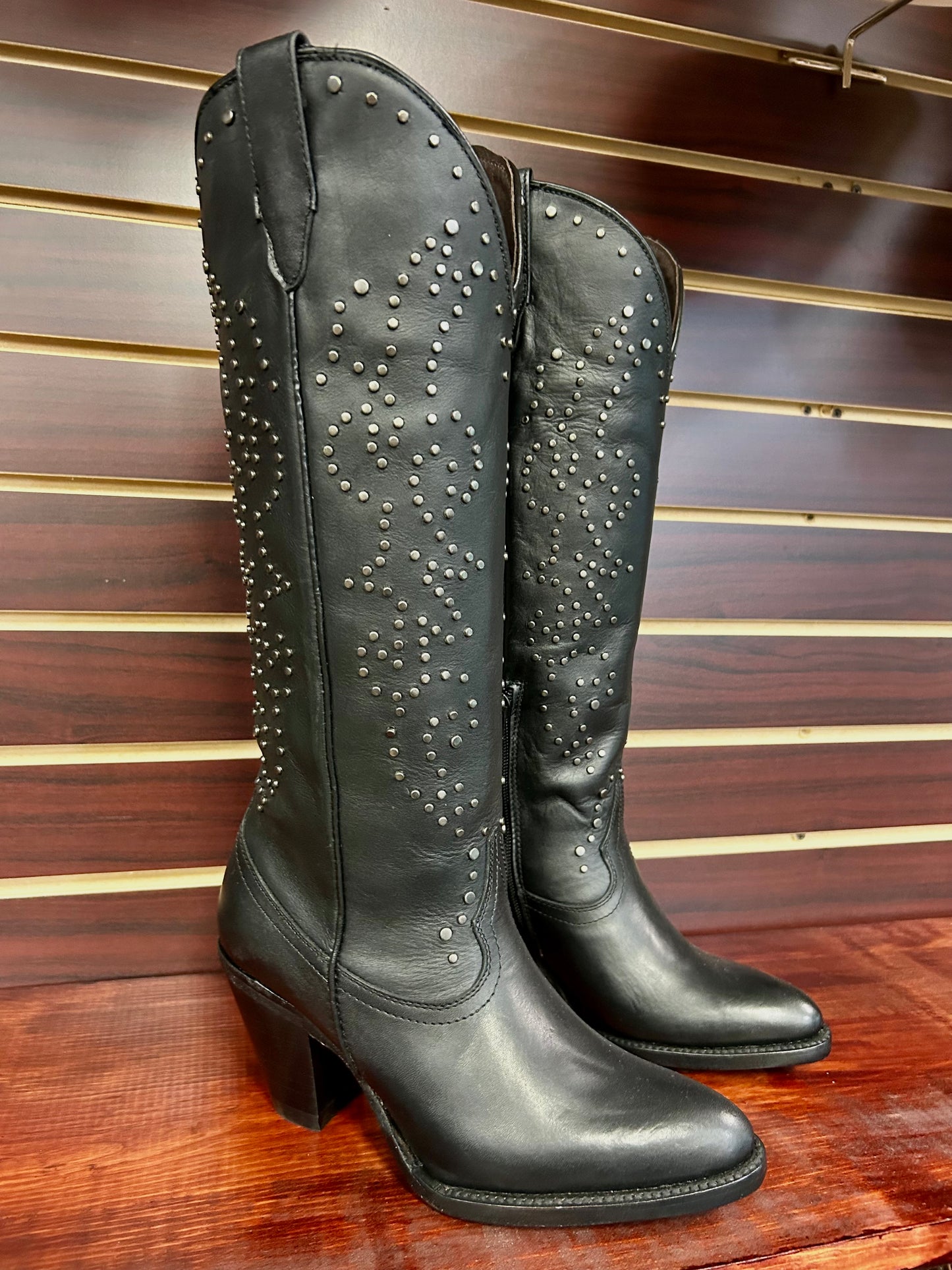 Taylor Black Knee High Snip Toe Boot