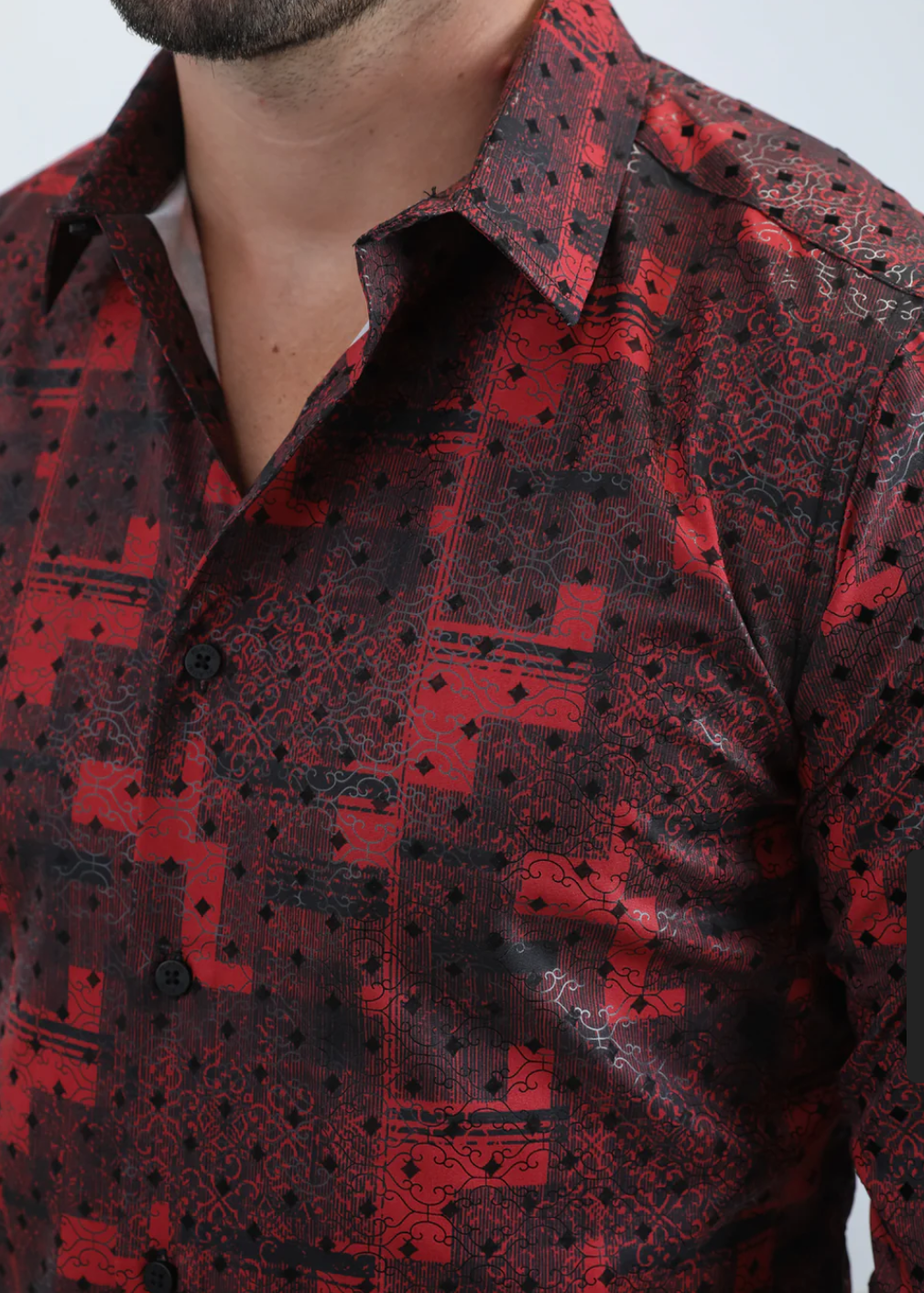 Red Men’s Long Sleeve Shirt